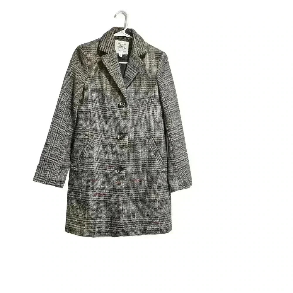Maralyn & Me Women's Herringbone Long Coat - Picture 2 of 15
